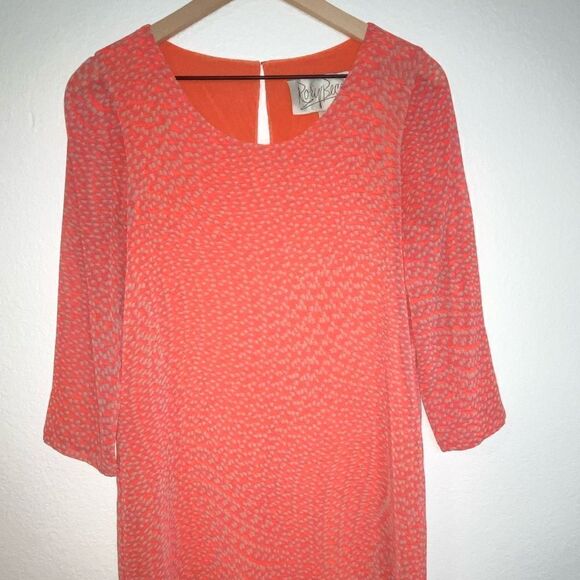 Rory Beca  Mini Silk Dress Neon Pink Orange Small - Picture 3 of 8